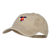 Heart Colorado Flag Embroidered Washed Cap