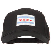 Chicago Flag Embroidered Solid Cotton Pro Style Cap