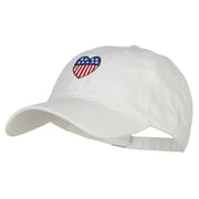 Patriotic USA Heart Embroidered Washed Cap