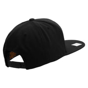 Licensed US Navy Retired Flag Embroidered Wool Blend Prostyle Snapback Cap - Black OSFM