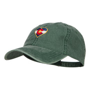 Heart Colorado Flag Embroidered Washed Cap