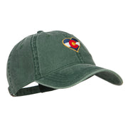 Heart Colorado Flag Embroidered Washed Cap