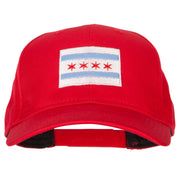 Chicago Flag Embroidered Solid Cotton Pro Style Cap