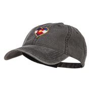 Heart Colorado Flag Embroidered Washed Cap