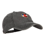 Heart Colorado Flag Embroidered Washed Cap