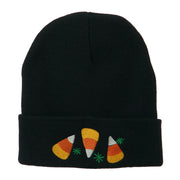 Halloween Candies Embroidered Long Beanie