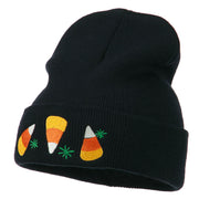 Halloween Candies Embroidered Long Beanie