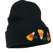 Halloween Candies Embroidered Long Beanie