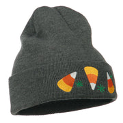 Halloween Candies Embroidered Long Beanie