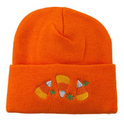 Halloween Candies Embroidered Long Beanie