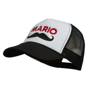 Mario Mustache Embroidered Foam Mesh Cap