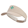 Columbus Day Cross Embroidered Brushed Cotton Sun visor - Khaki OSFM