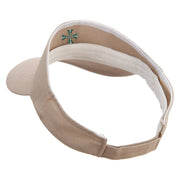 Columbus Day Cross Embroidered Brushed Cotton Sun visor - Khaki OSFM