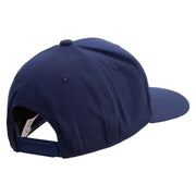 Black and White Airplane Embroidered Solid Cotton Twill Pro Style Cap - Navy OSFM