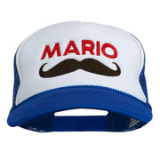 Mario Mustache Embroidered Foam Mesh Cap