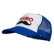 Mario Mustache Embroidered Foam Mesh Cap