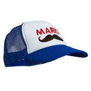 Mario Mustache Embroidered Foam Mesh Cap