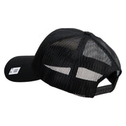 US Marine Corps Retired Emblem Embroidered 6 Panel Structured Cotton Twill Mesh Cap Made in USA - Black OSFM