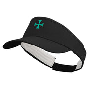 Columbus Day Cross Embroidered Brushed Cotton Sun visor - Black OSFM