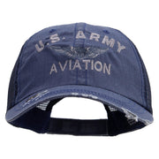 Licensed US Army Aviation Embroidered Low Profile Special Cotton Mesh Cap - Navy OSFM