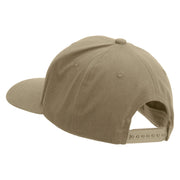 Black and White Airplane Embroidered Solid Cotton Twill Pro Style Cap - Khaki OSFM