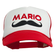 Mario Mustache Embroidered Foam Mesh Cap