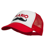 Mario Mustache Embroidered Foam Mesh Cap