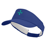 Columbus Day Cross Embroidered Brushed Cotton Sun visor - Royal OSFM