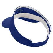 Columbus Day Cross Embroidered Brushed Cotton Sun visor - Royal OSFM