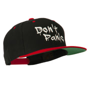 Halloween Don't Panic Embroidered Snapback Cap