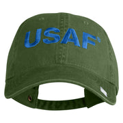 USAF Blue Letter Embroidered Pigment Dyed Cap - Olive OSFM