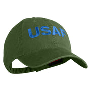 USAF Blue Letter Embroidered Pigment Dyed Cap - Olive OSFM