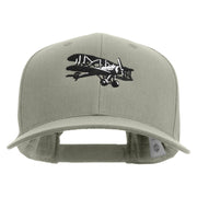 Black and White Airplane Embroidered Solid Cotton Twill Pro Style Cap - Grey OSFM