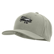 Black and White Airplane Embroidered Solid Cotton Twill Pro Style Cap - Grey OSFM