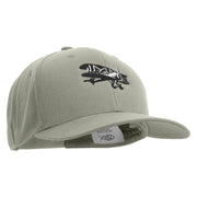 Black and White Airplane Embroidered Solid Cotton Twill Pro Style Cap - Grey OSFM