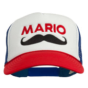 Mario Mustache Embroidered Foam Mesh Cap