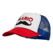 Mario Mustache Embroidered Foam Mesh Cap