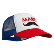 Mario Mustache Embroidered Foam Mesh Cap