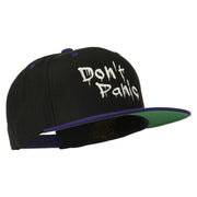 Halloween Don't Panic Embroidered Snapback Cap