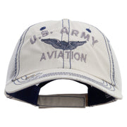 Licensed US Army Aviation Embroidered Low Profile Special Cotton Mesh Cap - Putty OSFM