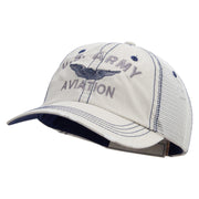 Licensed US Army Aviation Embroidered Low Profile Special Cotton Mesh Cap - Putty OSFM