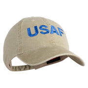 USAF Blue Letter Embroidered Pigment Dyed Cap - Khaki OSFM