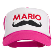 Mario Mustache Embroidered Foam Mesh Cap