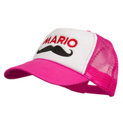 Mario Mustache Embroidered Foam Mesh Cap