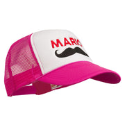 Mario Mustache Embroidered Foam Mesh Cap