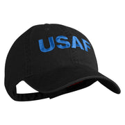 USAF Blue Letter Embroidered Pigment Dyed Cap - Black OSFM