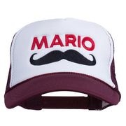 Mario Mustache Embroidered Foam Mesh Cap