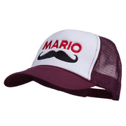 Mario Mustache Embroidered Foam Mesh Cap