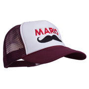 Mario Mustache Embroidered Foam Mesh Cap