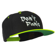 Halloween Don't Panic Embroidered Snapback Cap